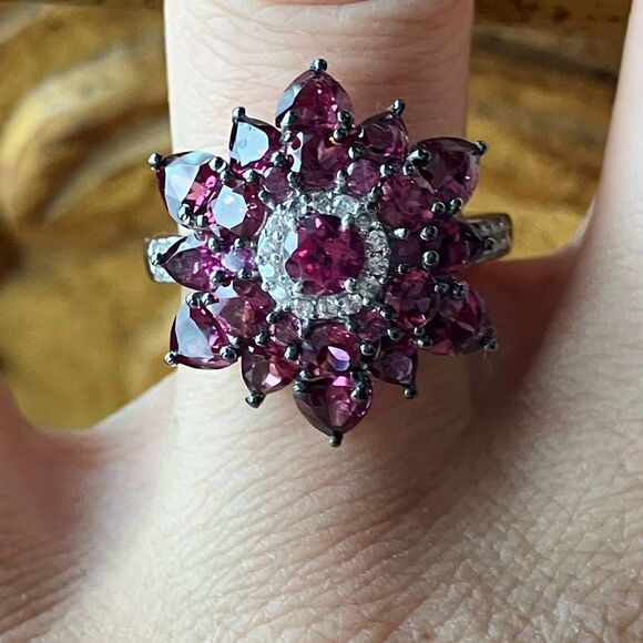Tanzanian Wine Garnet Sterling Silver Ring Size 7